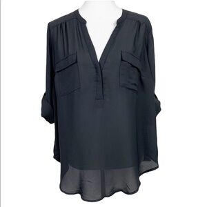 Torrid Black Popover Blouse Size 0